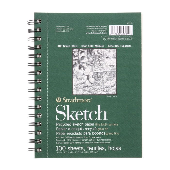 Strathmore 400 Series Recycled Sketch Pad, 100 Sheets 5.5x8.5