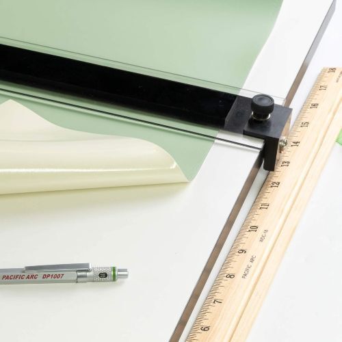 Drawing board cover used with parallel bar and drafting tools
