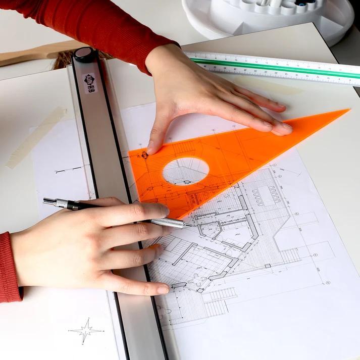 How to use a drafting triangle with a parallel bar