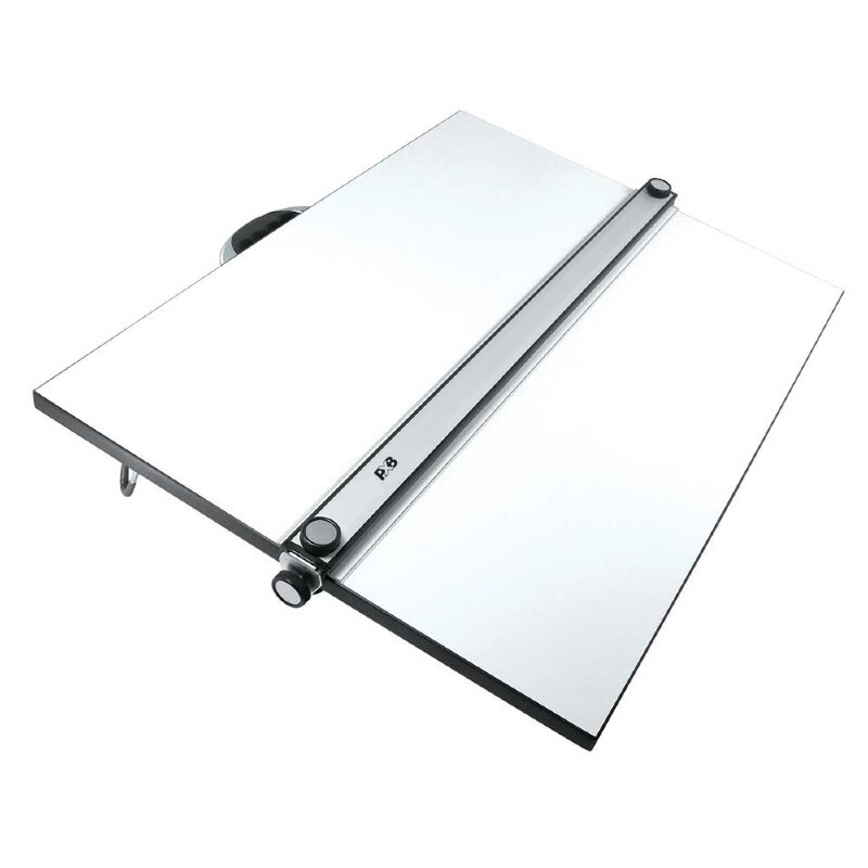 Student portable drafting board with under-mounted parallel bar