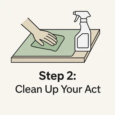 Step 2 clean the drafting table surface