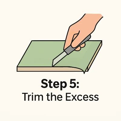 Step 5 trim excess drawing board cover