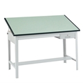 Safco Ranger Steel 4-Post 42W x 30D Small Interior Designer Drafting  Table with Tool Drawer