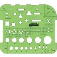  Rapidesign Lettering Aid Template, 1/8, 5/32, 3/16, 1/4 Inch  Sizes, 1 Each (R925),Green : Artists Drawing Aids : Arts, Crafts & Sewing