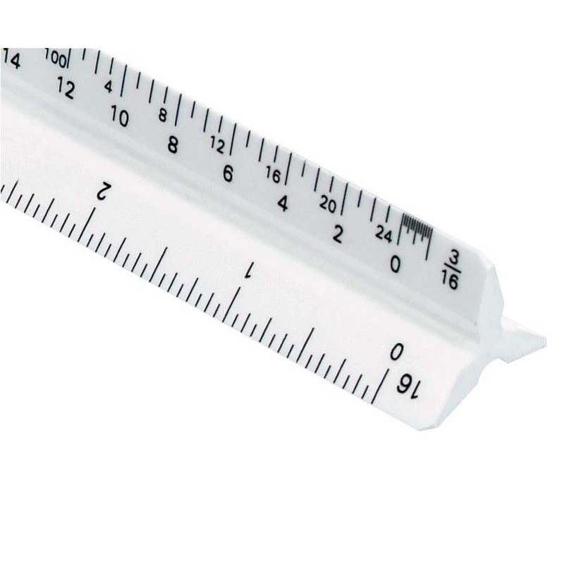 Triangular Scale Plastic Architects Ruler, 12 Long, Plastic, White -  Cartridge Savers
