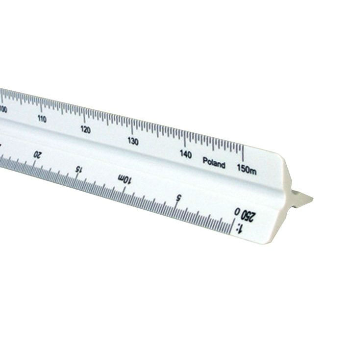 Triangle Lasticp 30cm Scale Metric Scale Ruler for Engineer