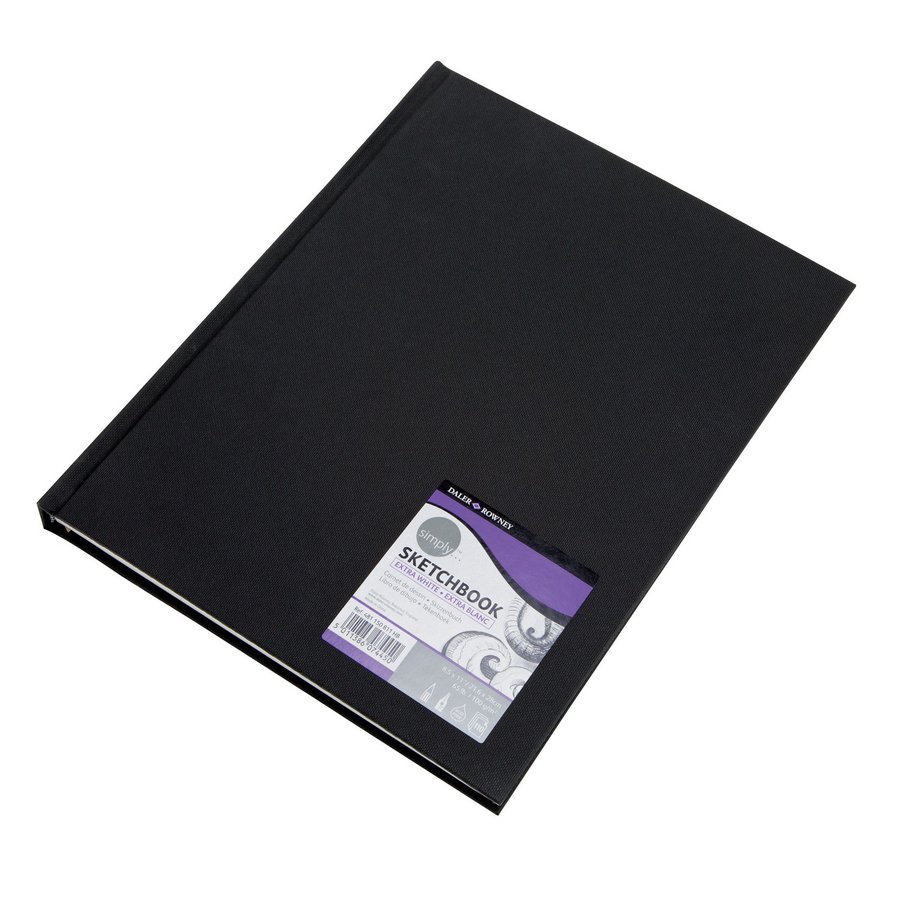 Daler-Rowney Simply Hardbound Sketchbook, Red Cover, Sketch Paper, 8.5 x  11 