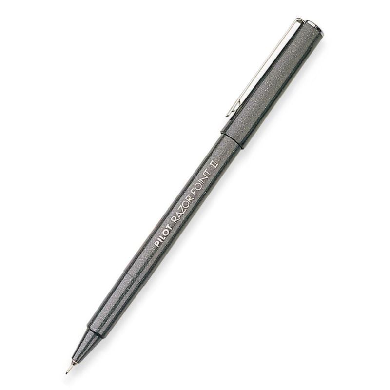 Pilot Razor Point II Marker Pens Super Fine Pen Point - 0.3 mm Pen Point  Size - Blue - Blue Barrel - 12 / Dozen 