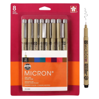 Pigma Micron 8-Pen Sets Art Supplies, Art Markers, Drawing and Sketching Markers, Pigma Micron Fine Line Design Pens