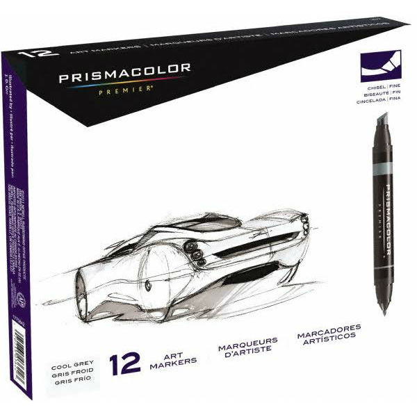 Prismacolor Art Marker Set of 12 - Color: Cool Greys