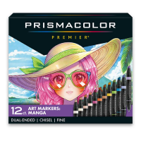 Premier Double-Ended Markers - Manga Colors, Set of 12 Drafting Supplies, Art Markers, Prismacolor Art Markers