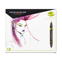 Premier Double-Ended Brush Markers - Set of 12 Drafting Supplies, Art Markers, Prismacolor Brush Markers