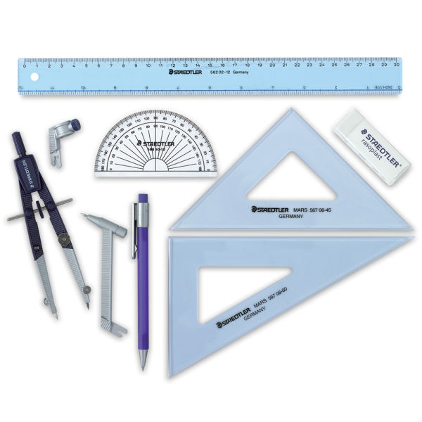Staedtler Mars College Combination Set With Ruler Protractor Triangles -  Office Depot