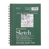 Strathmore 400 Series Sketch Pad - 9 x 12, Spiral Bound, Side, 100 Sheets