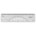 6" Protractor Ruler - 10 & 50 Parts to Inch