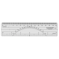 6" Protractor Ruler - 10 & 50 Parts to Inch 