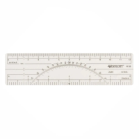 6" Protractor Ruler - 10 & 20 Parts to Inch 